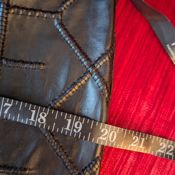 Vintage Lip Service Sex in the Saddle patchwork low rise bootcut PVC pants - 34 - Picture 12 of 15